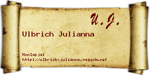 Ulbrich Julianna névjegykártya